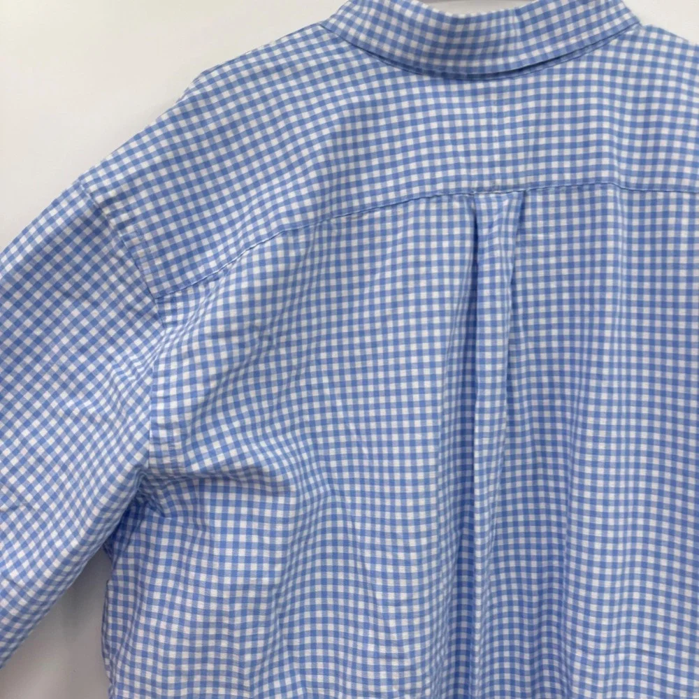 Polo Ralph Lauren M Blue Gingham Classic Fit Short Sleeve Button Down‎ Shirt 3XB